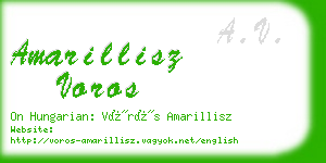 amarillisz voros business card